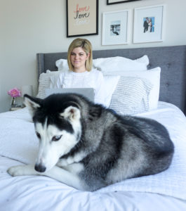 amanda and dog in front