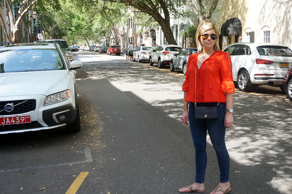 The Cutest Red Top Paired with my Favorite Sandals // Cashmere & Jeans // Chicago, IL