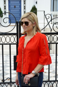 The Cutest Red Top Paired with my Favorite Sandals // Cashmere & Jeans // Chicago, IL