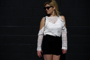 cold shoulder top by line & dot