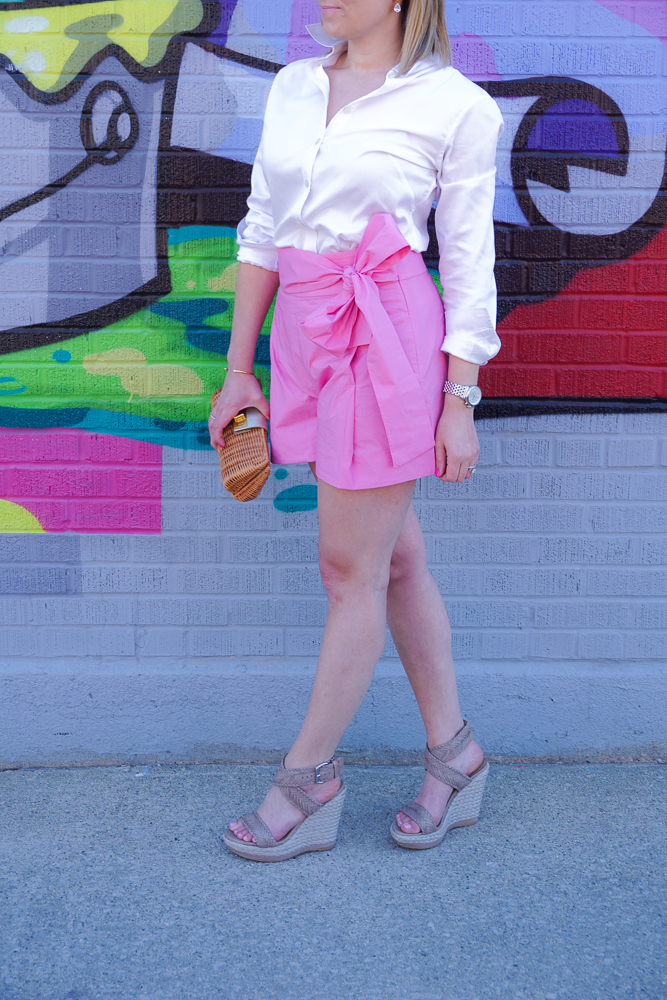 j.crew pink bow short