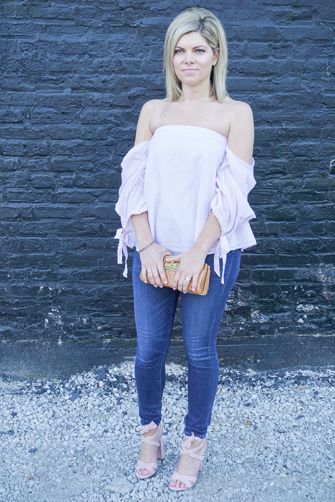 pink lace up pants