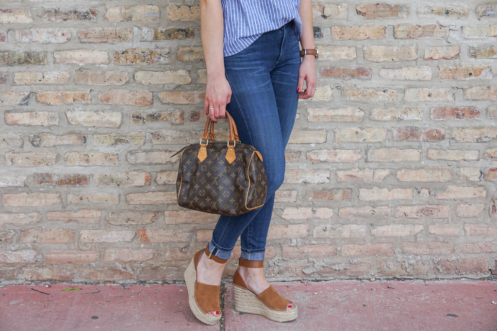 ruffle striped top