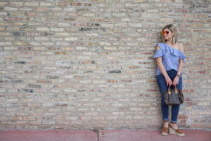 ruffle striped top