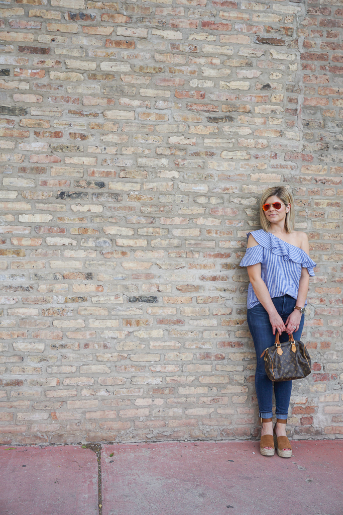 ruffle striped top