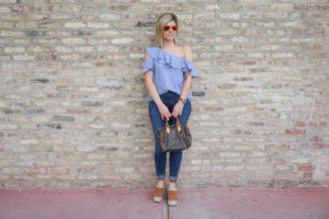 ruffle striped top