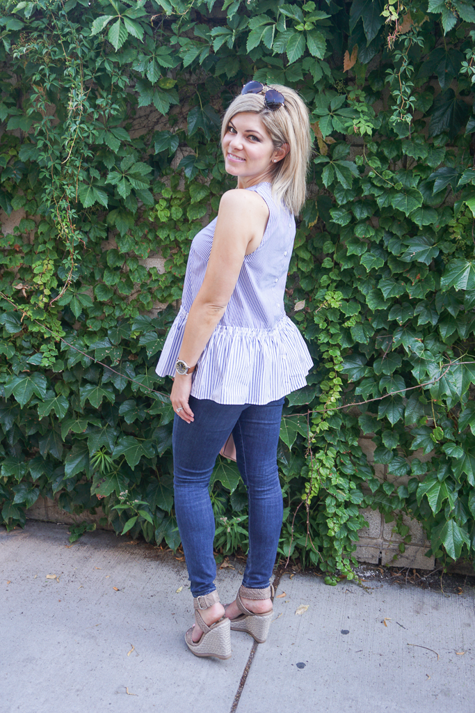 striped peplum top