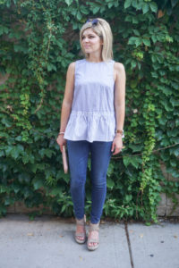 striped peplum top