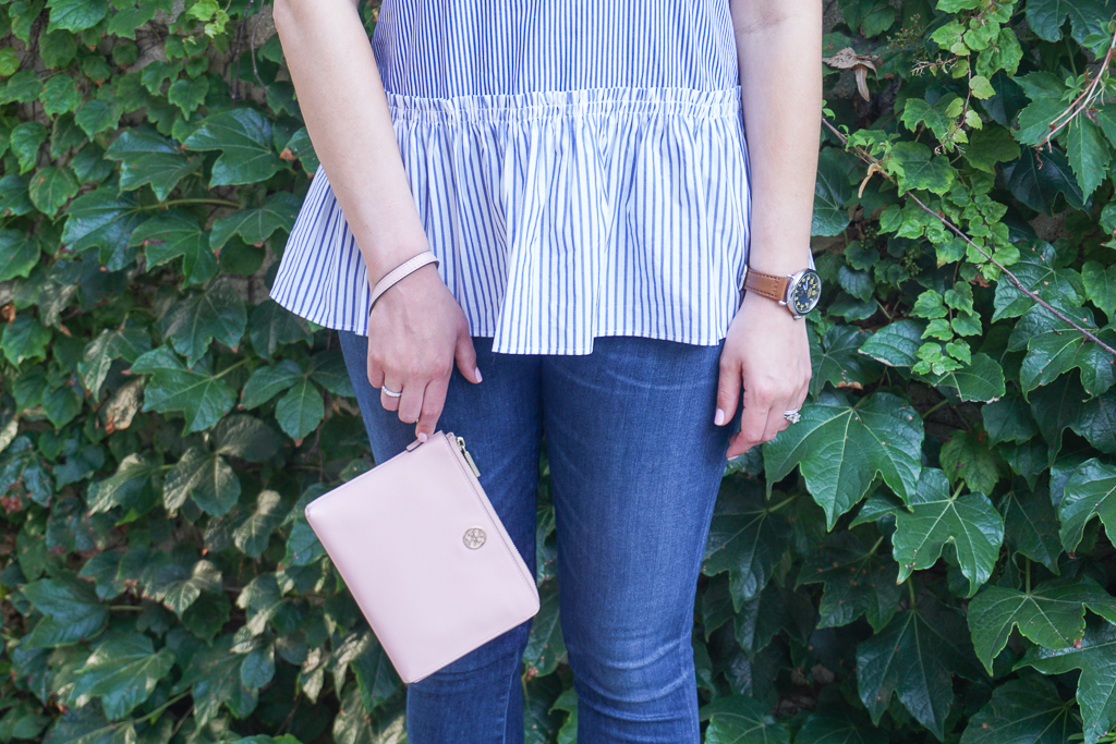 striped peplum top