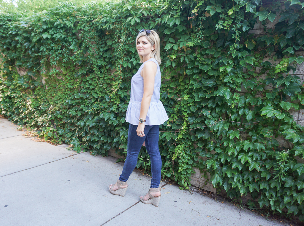 striped peplum top