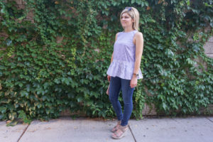 striped peplum top
