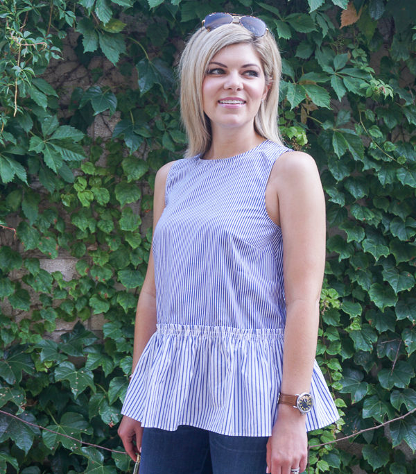 striped peplum top