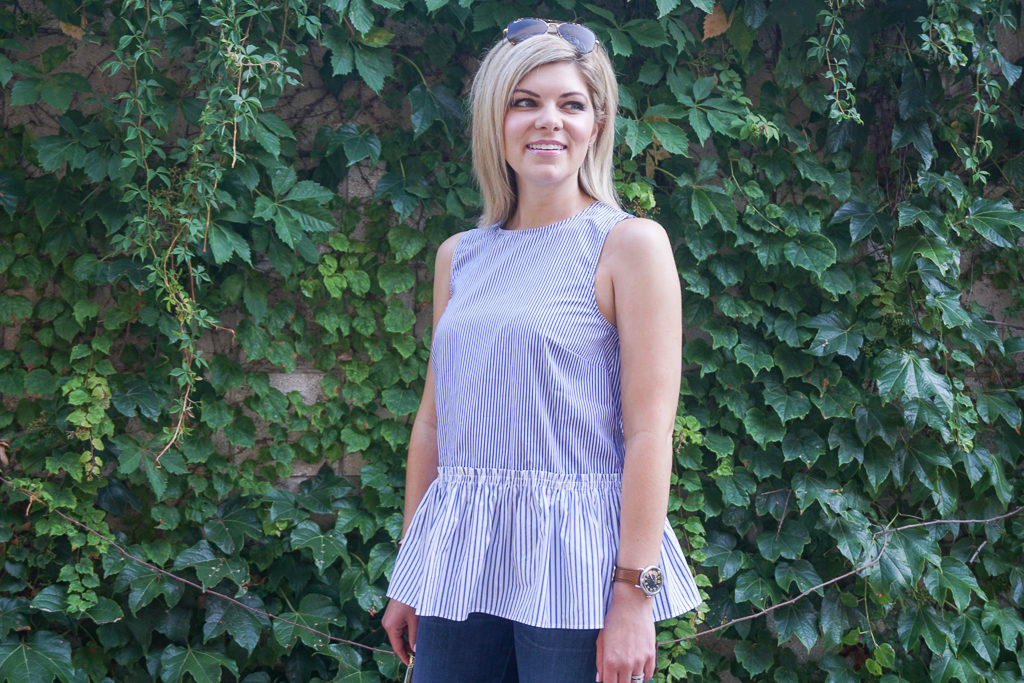 striped peplum top