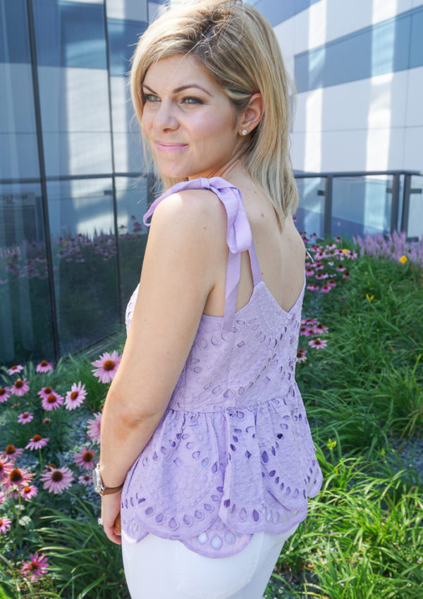 lavender & lace peplum top