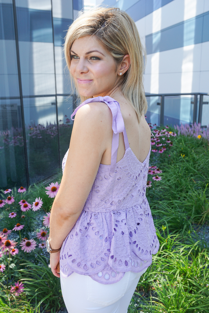 lavender & lace peplum top