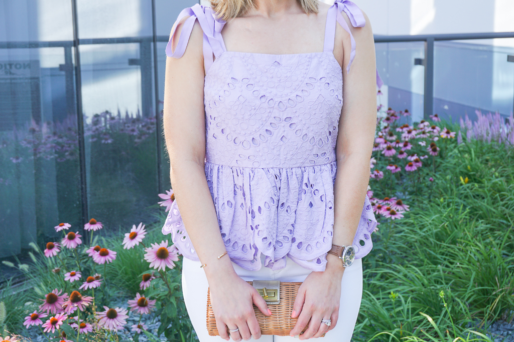 lavender & lace peplum top