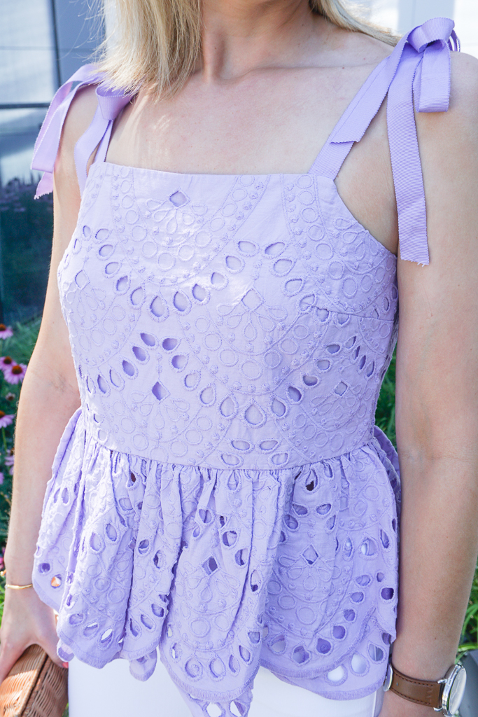 lavender & lace peplum top