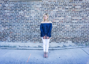 navy off the shoulder top