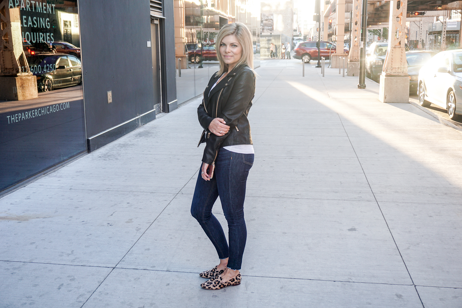 jeans and leopard flats
