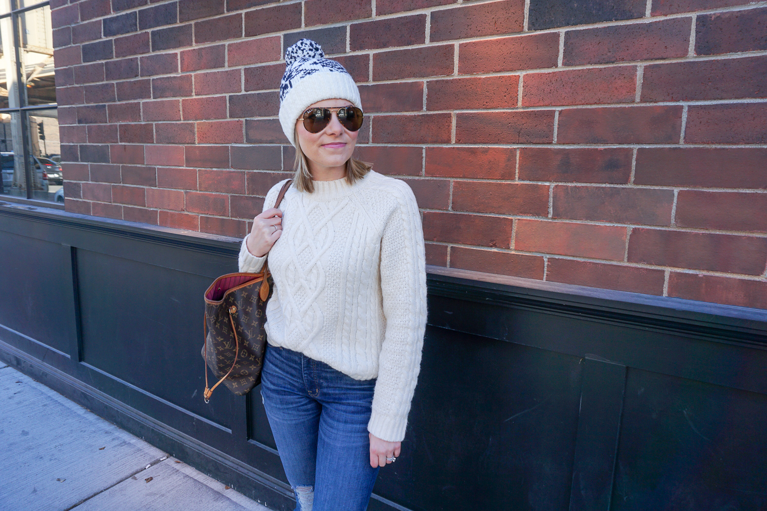 sweater and beanie