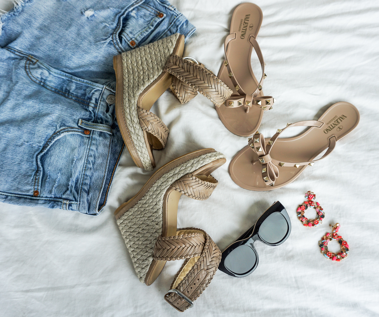 wedges and flip flops