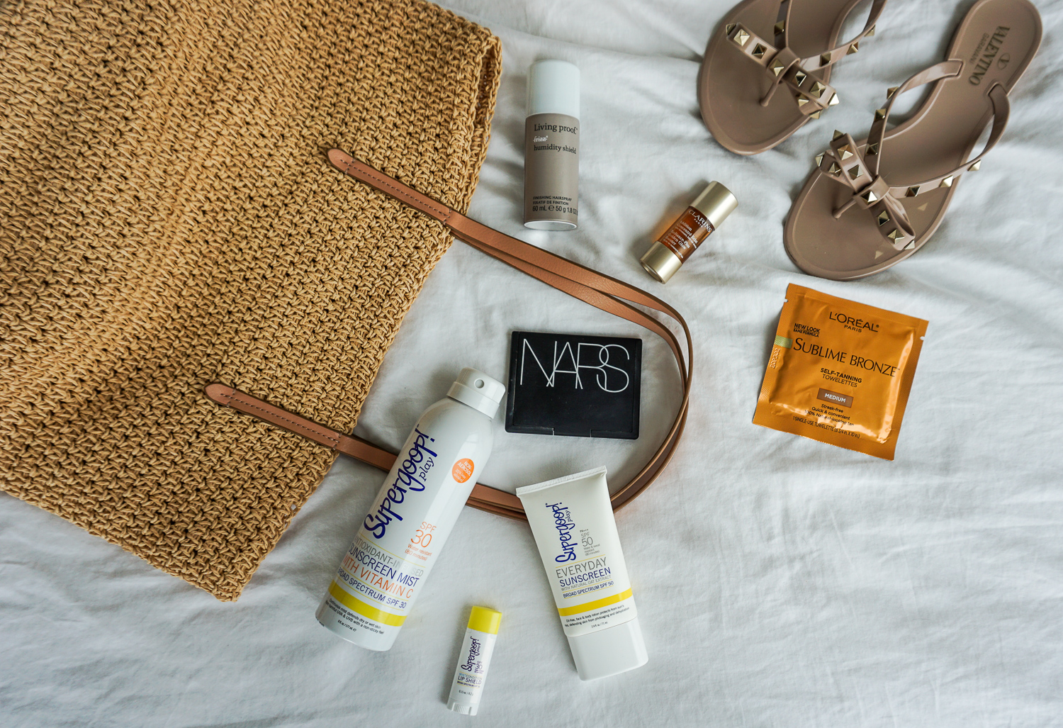 beauty products for a beach vacation