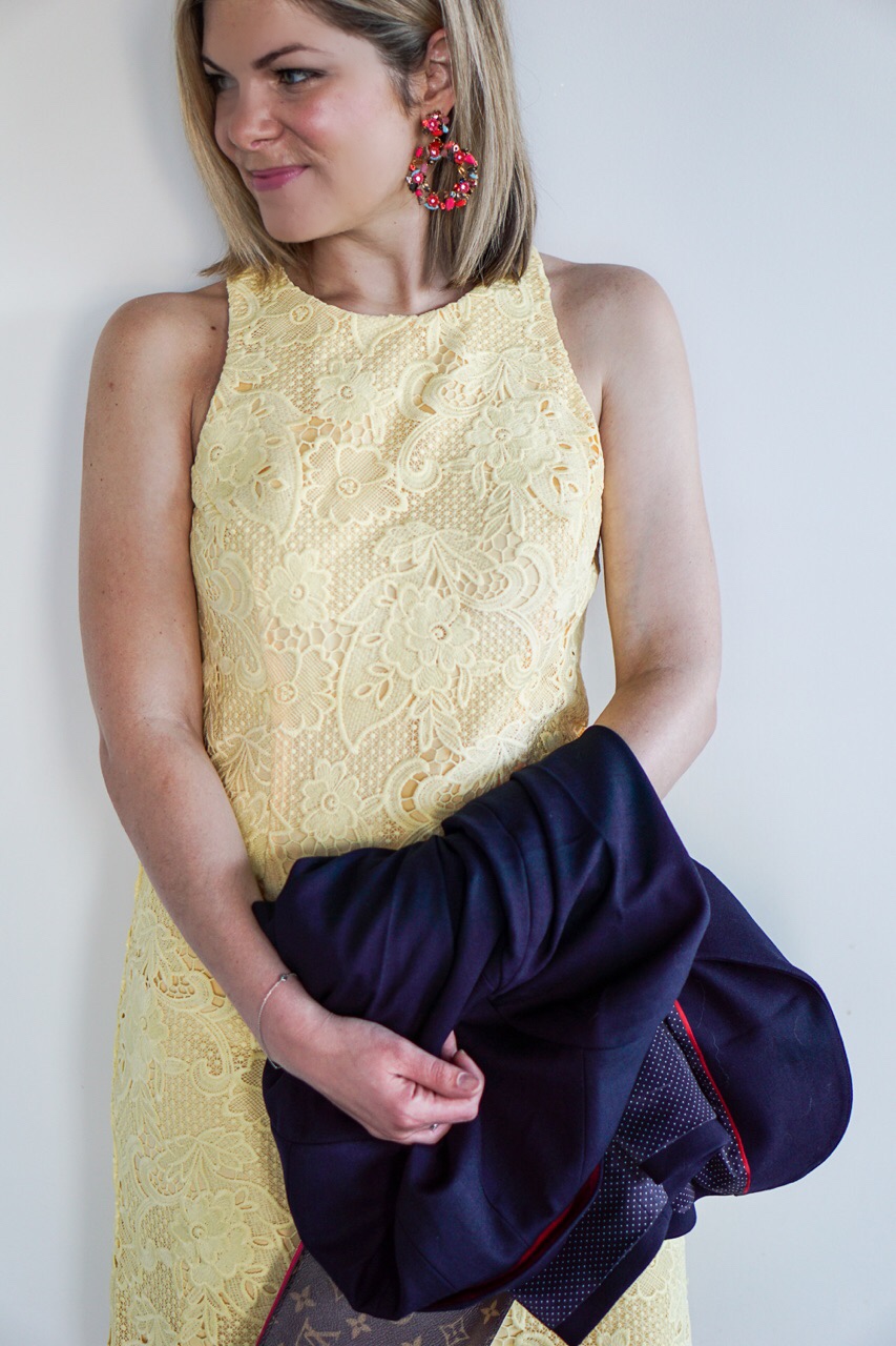 yellow lace dress