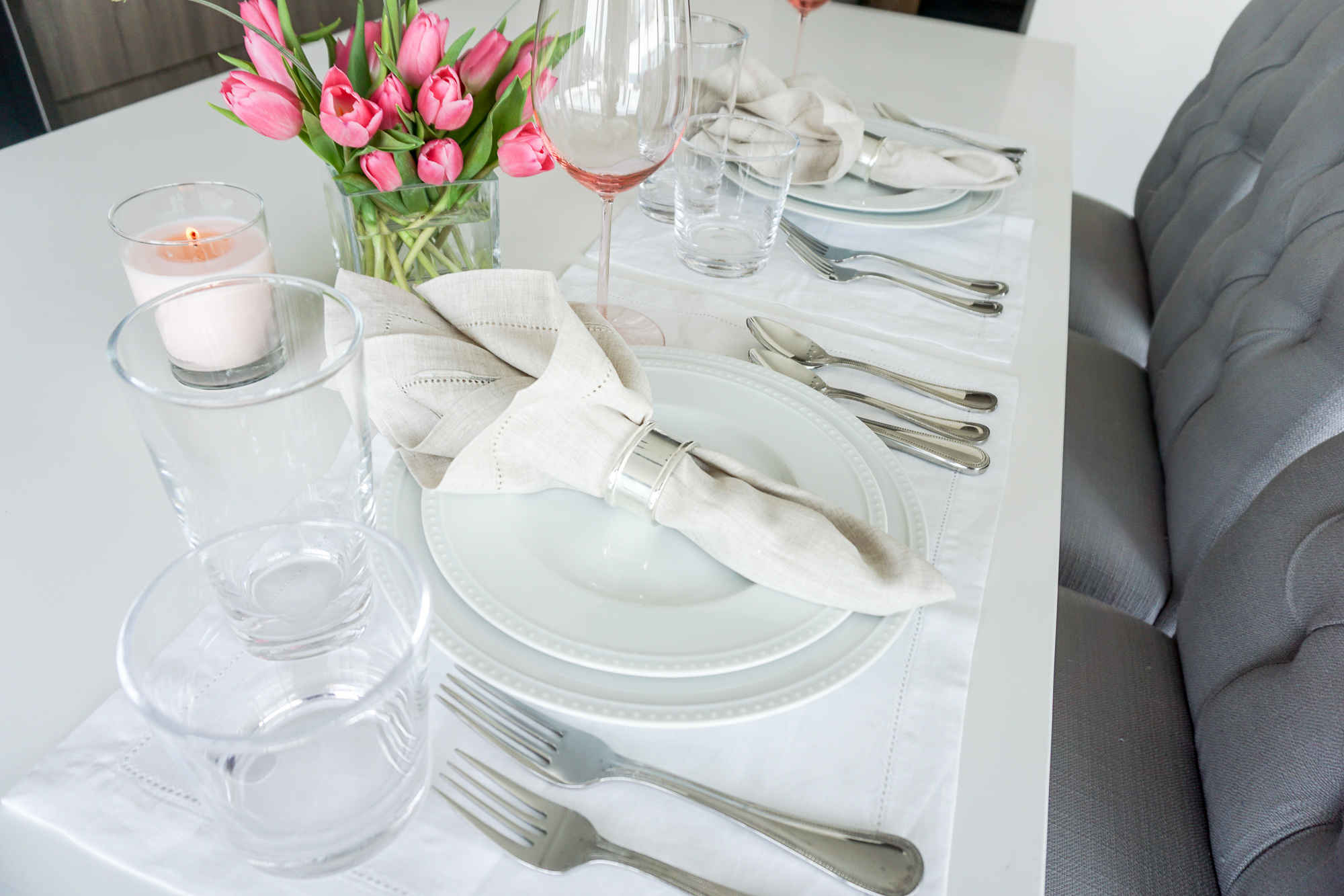 white place setting