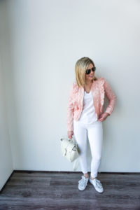 white jeans and sneakers