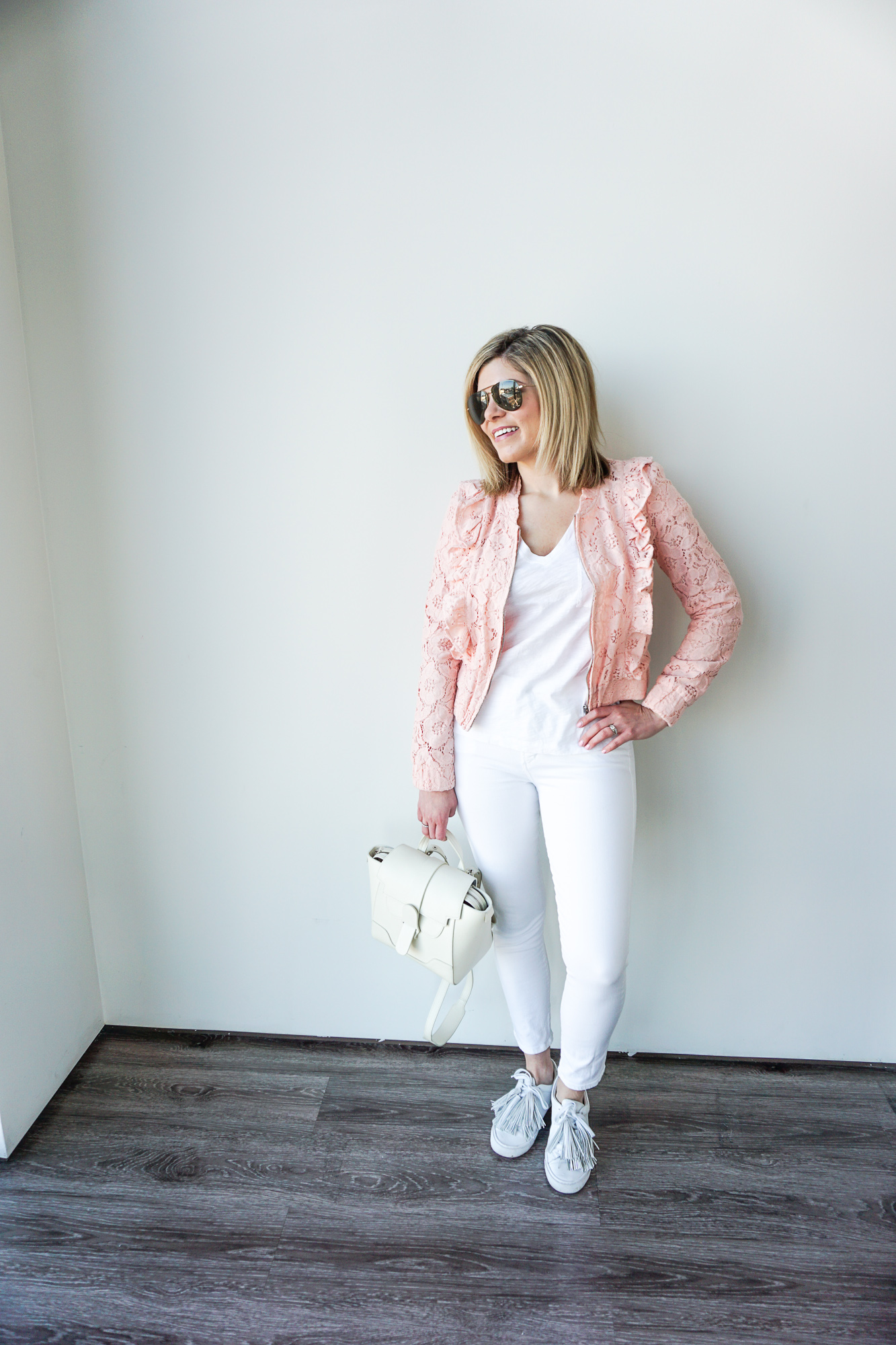 ruffle bomber jacket