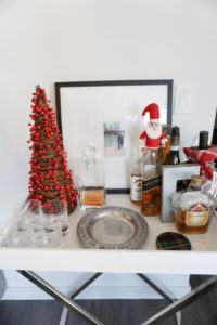 Christmas bar cart