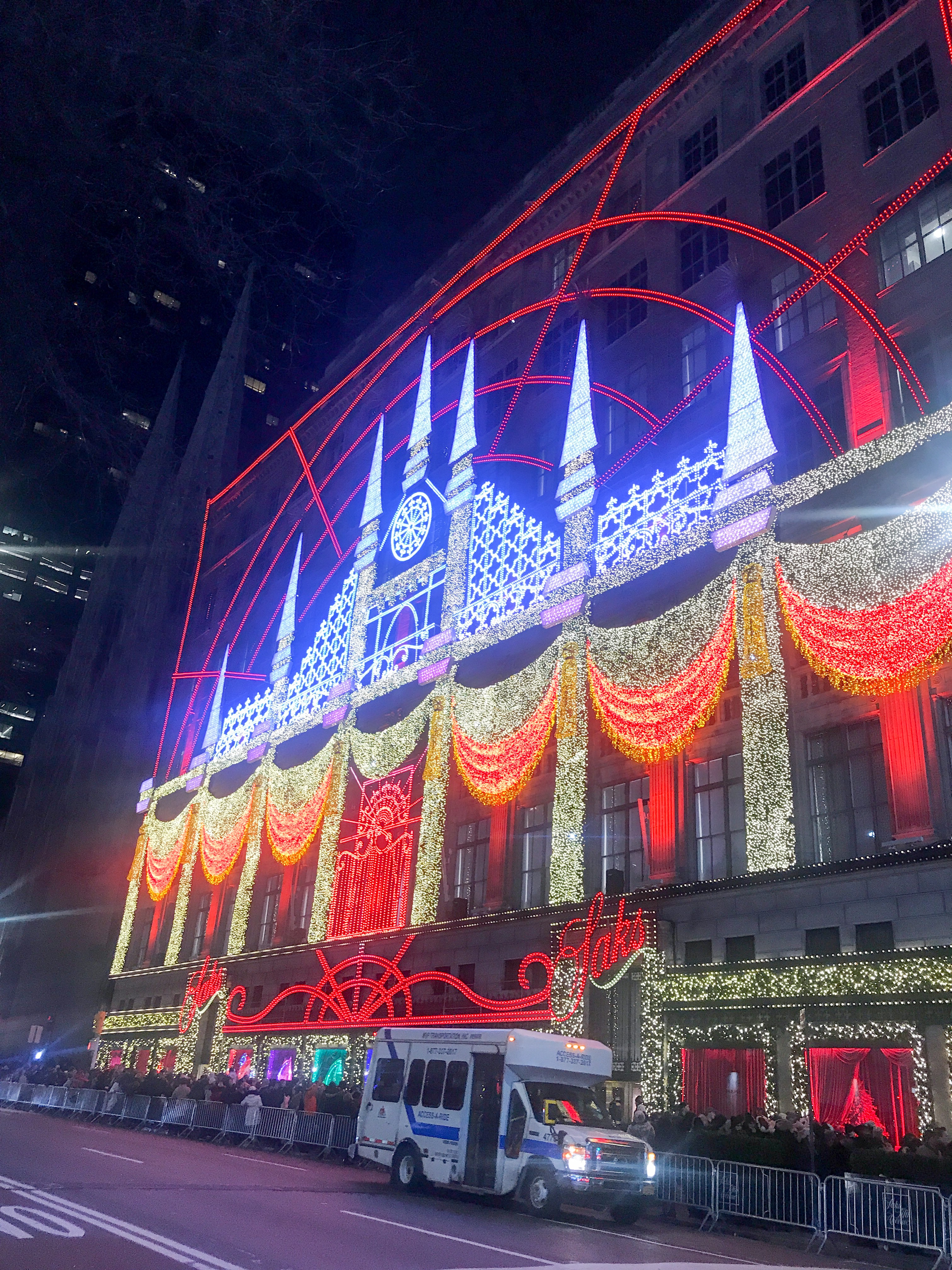 The Saks light show in NYC