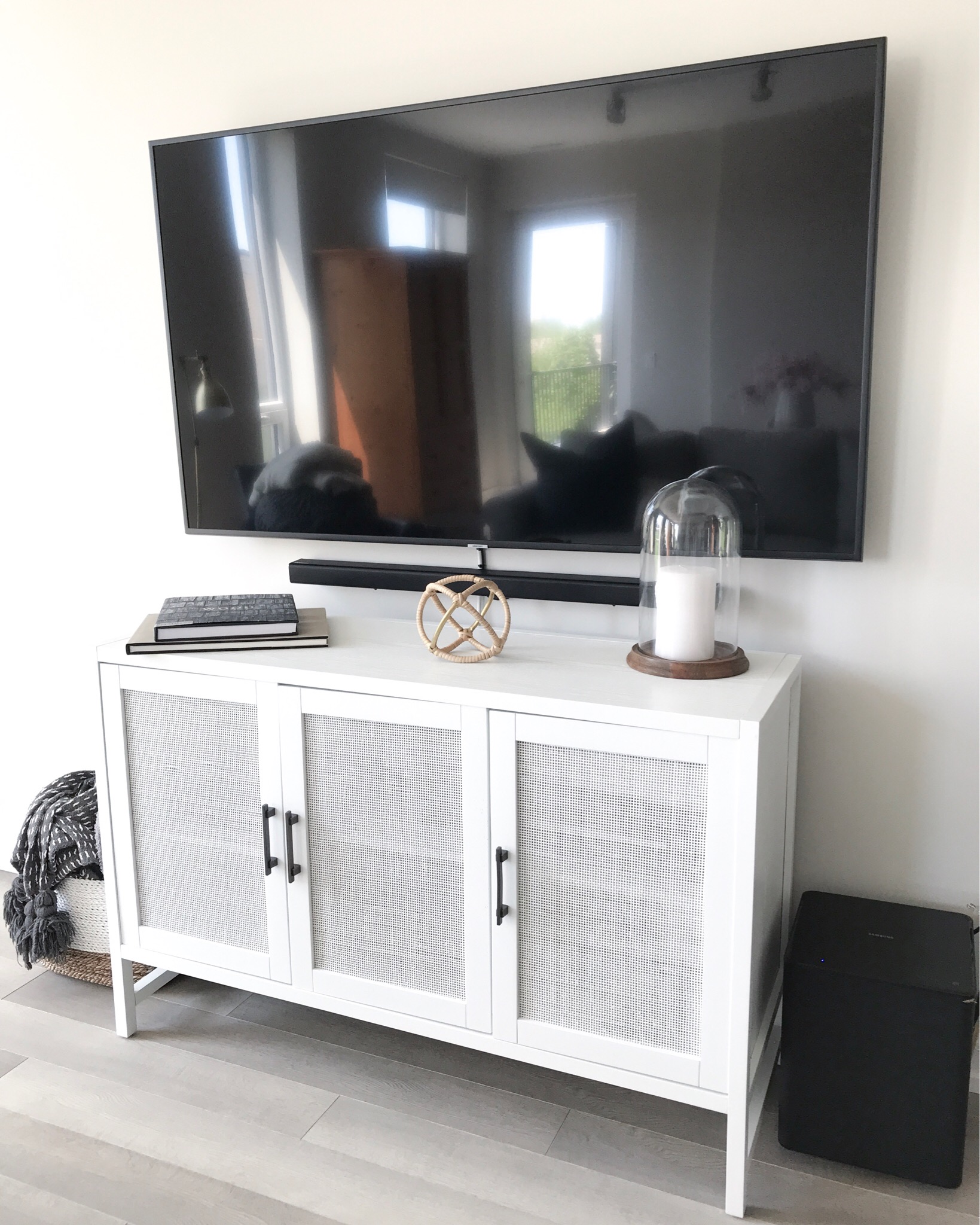 white TV stand