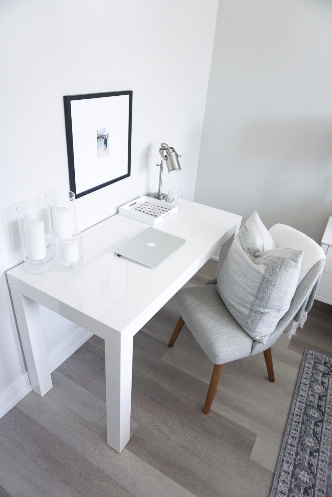 West Elm white desk