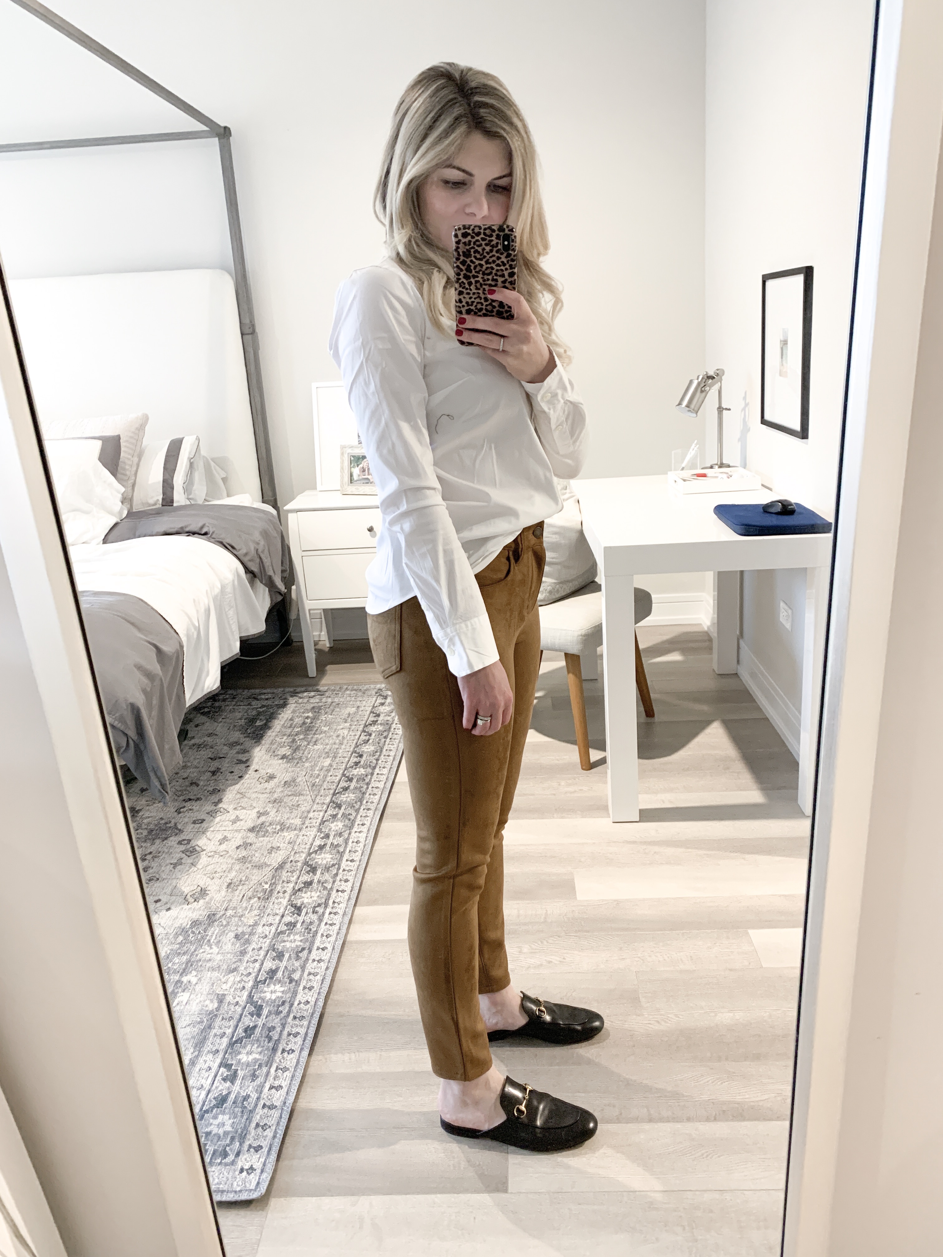 business casual suede pants