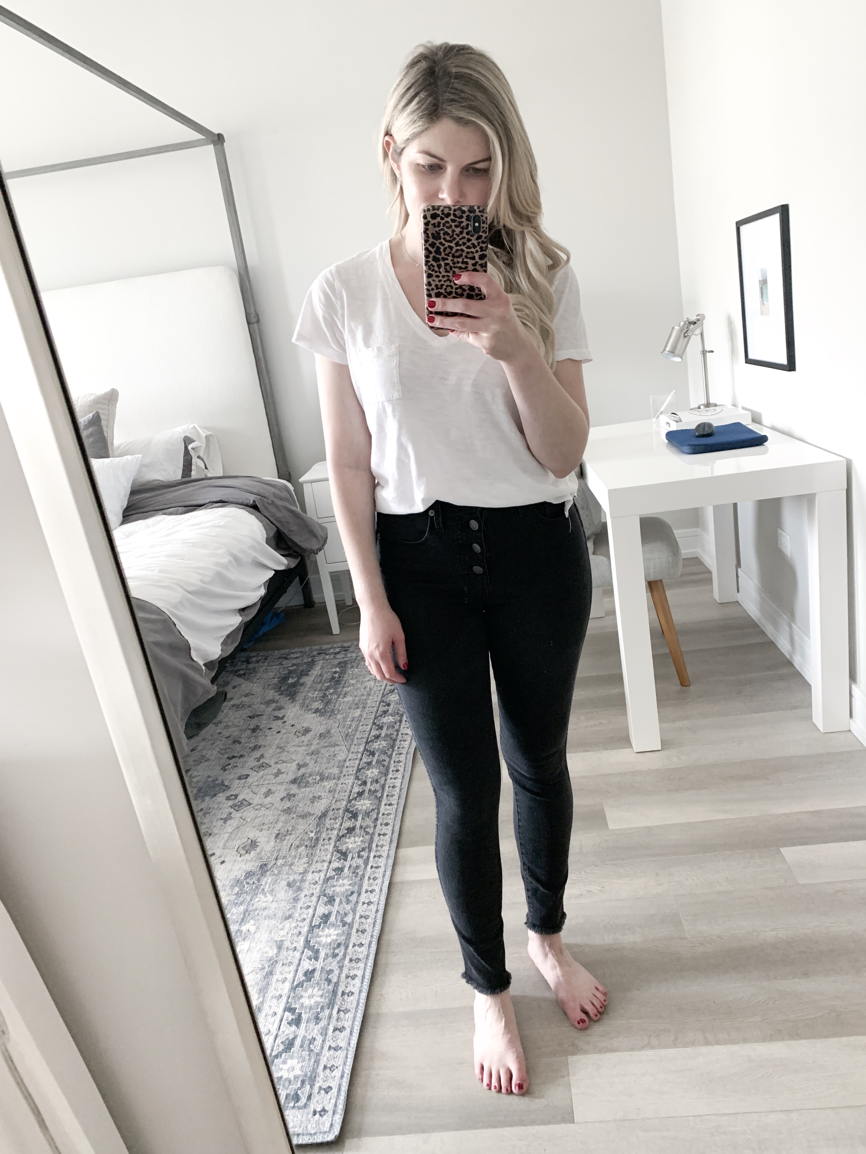 Madewell black button front denim jeans