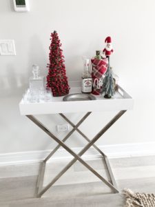 Christmas bar cart