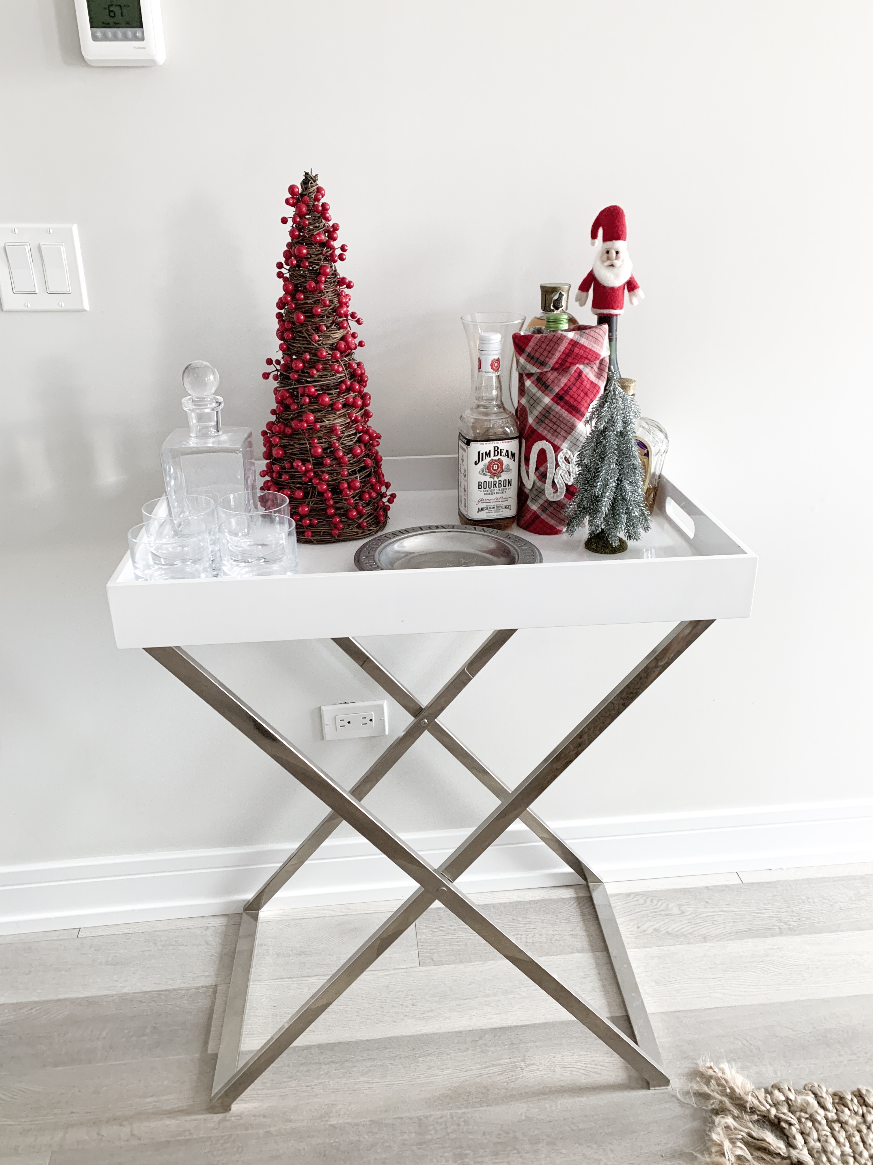 Christmas bar cart 