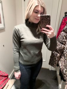 ruffle neck sweater