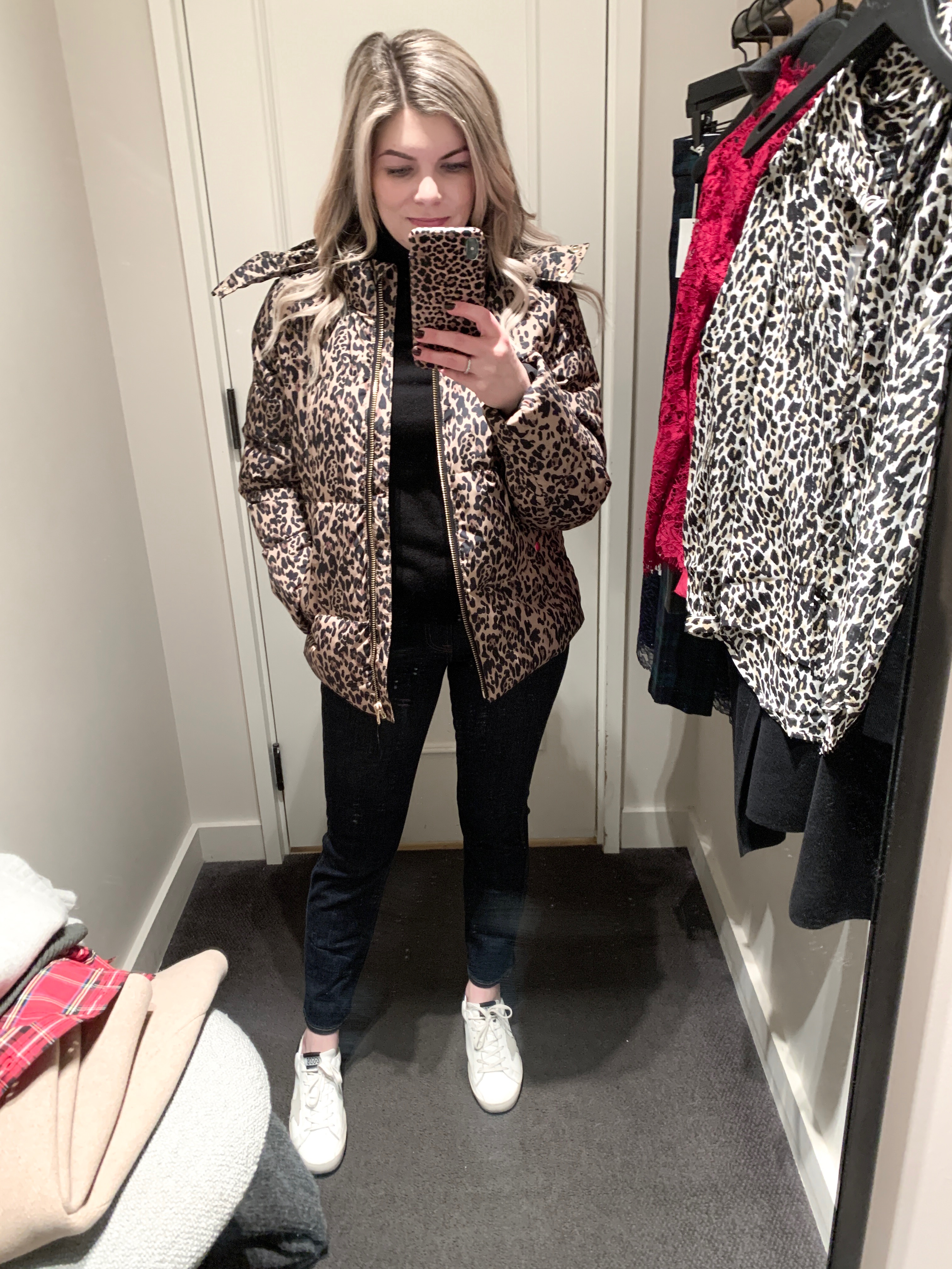 leopard puffer coat 