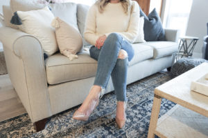ribbed jeans and heels